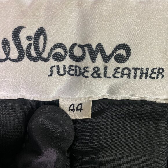 Vintage Wilsons Leather Jacket Men's 44 Black Cafe Racer Padded Motorcycle Moto - Picture 10 of 16